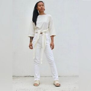 Citizens of Humanity NWT Jolene High Rise Straight Jeans in White Out Size 28